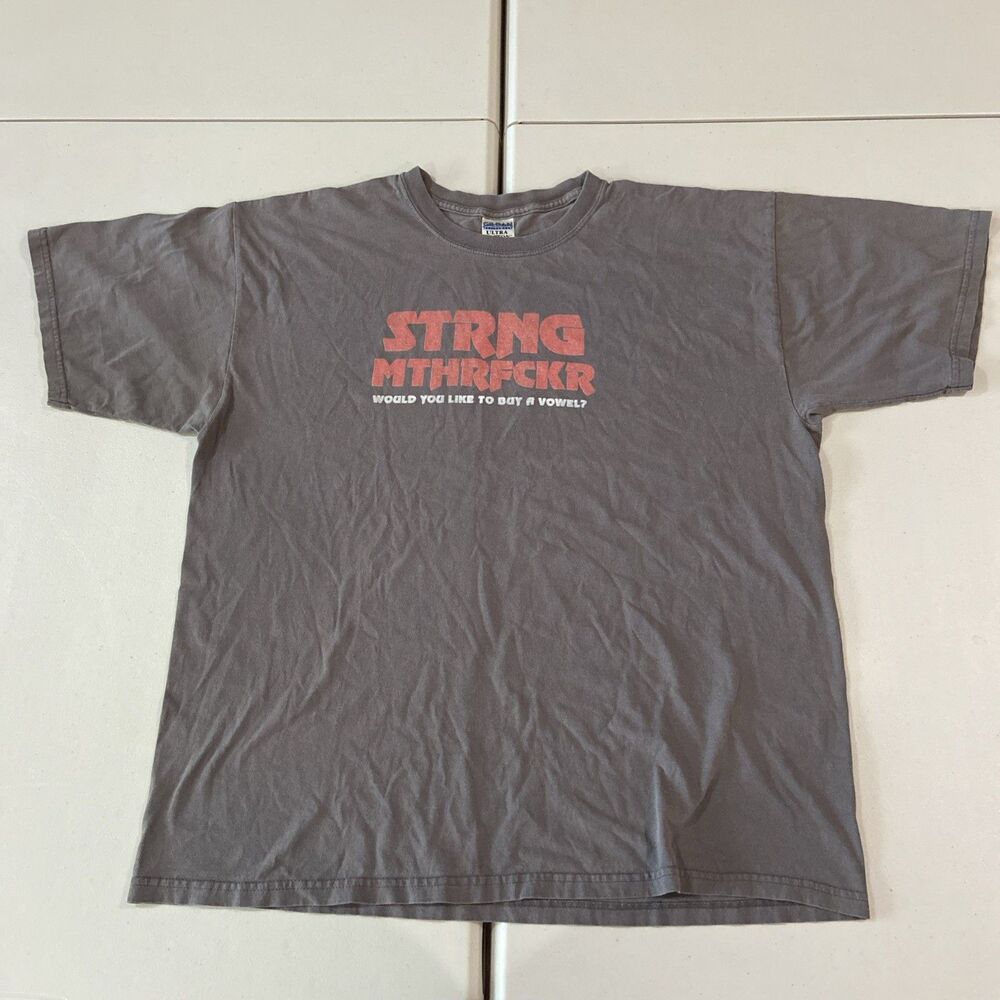 Vintage STRNG MTHRFCKR Gym Funny T Shirt XL Gray